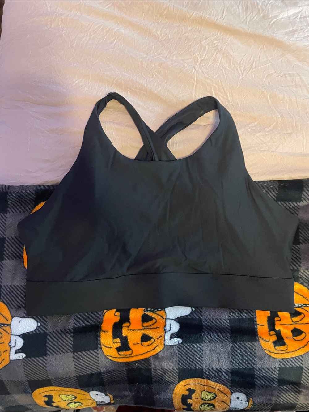 Fabletics Black Cross-Back Sports Bra